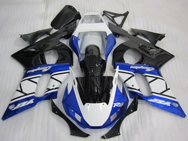 Carenado Moto Yamaha YZF R6 1998-2002 - Blanco Azul Negro Brillante Champions Baratos