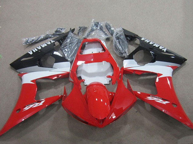 Kits Carenado Moto Yamaha YZF R6 2003-2004 - Rojo Blanco Negro Brillante Baratos
