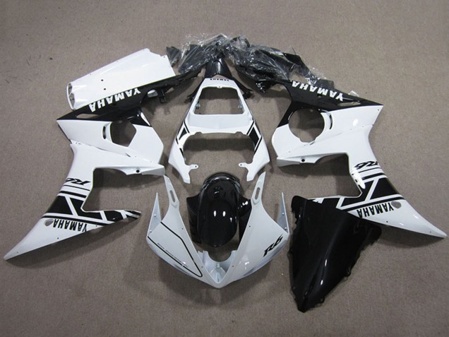 Kits Carenados Moto Yamaha YZF R6 2003-2004 - Blanco Negro Brillante Baratos