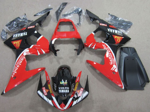 Carenados Moto Yamaha YZF R6 2003-2004 - Rojo Blanco Negro Brillante Santander Fimer Volvo Baratos