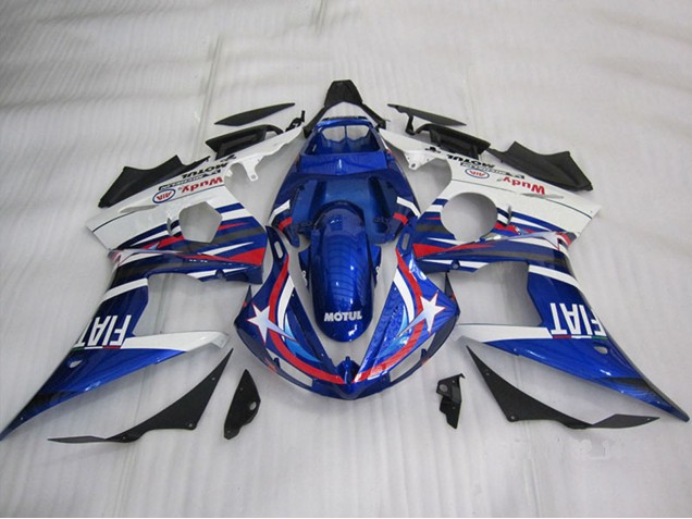 Carenados Moto Yamaha YZF R6 2003-2004 - Blanco Azul Rojo Motul Fiat Baratos
