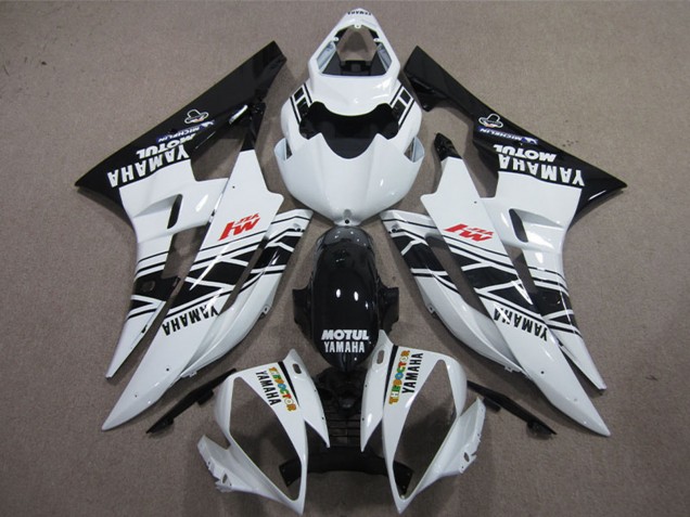 Carenados Moto Yamaha YZF R6 2006-2007 - Blanco Negro Brillante Motul Baratos
