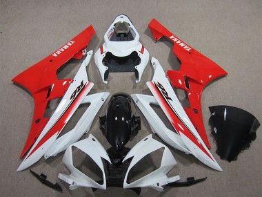 Carenado Moto Yamaha YZF R6 2006-2007 - Blanco Rojo Negro Brillante Baratos