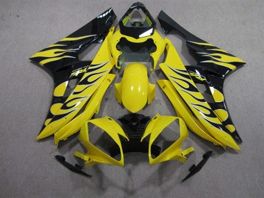 Carenados Moto Yamaha YZF R6 2006-2007 - Amarillo Negro Llama Baratos