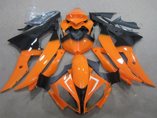 Carenado Moto Yamaha YZF R6 2008-2016 - Naranja Negro Brillante Baratos