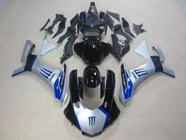 Carenados Moto Yamaha YZF R1 2015-2019 - Plata Azul Negro Brillante Monstruo Baratos