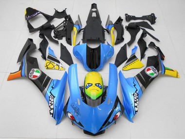 Kits Carenado Moto Yamaha YZF R1 2015-2019 - Azul Amarillo Tiburón Baratos