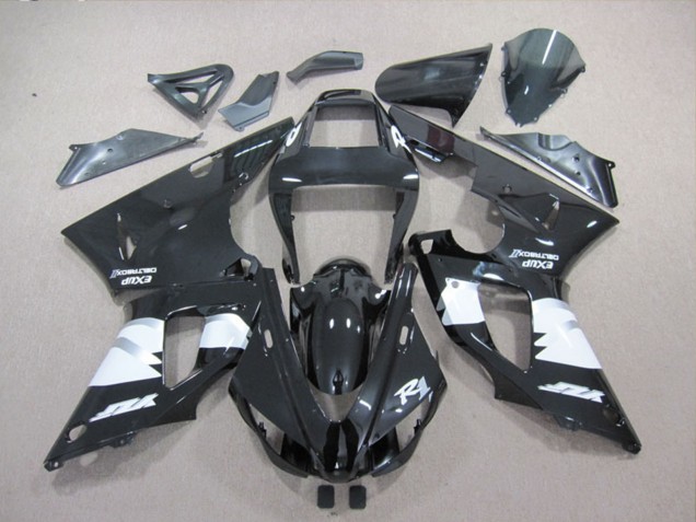 Carenados Moto Yamaha YZF R1 1998-1999 - Negro Brillante Blanco Baratos