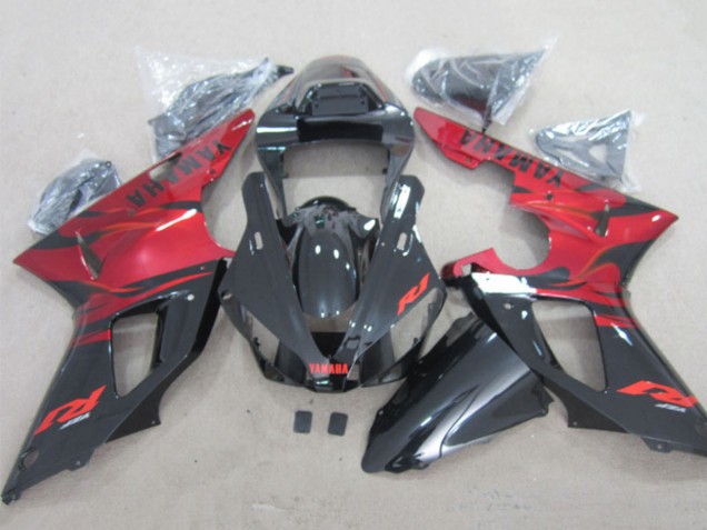 Carenados Moto Yamaha YZF R1 2000-2001 - Rojo Negro Brillante Baratos