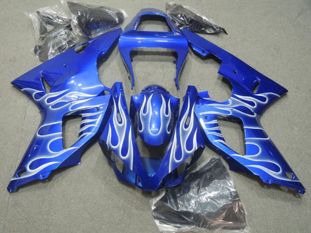 Carenados Moto Yamaha YZF R1 2000-2001 - Azul Blanco Llama Baratos