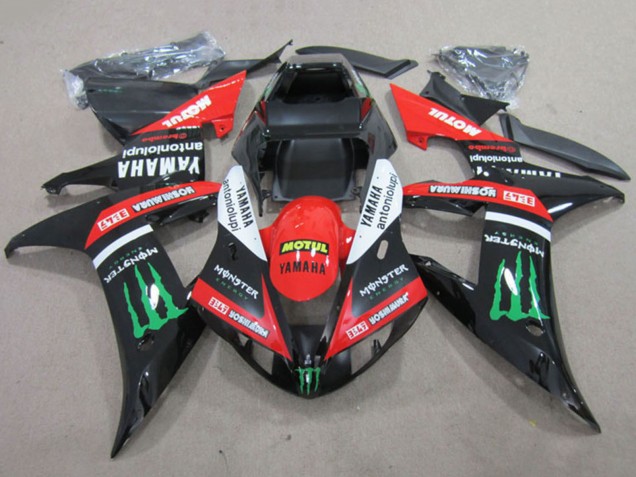Carenados Moto Yamaha YZF R1 2002-2003 - Rojo Negro Brillante Blanco Verde Motul Monstruo Baratos