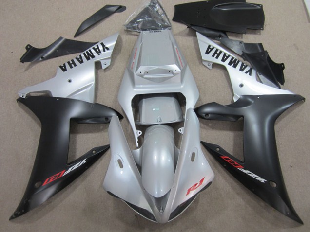 Carenado Moto Yamaha YZF R1 2002-2003 - Plata Negro Mate Baratos