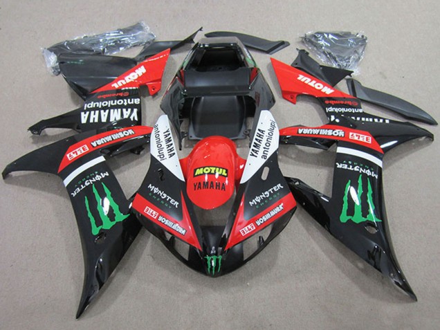 Carenados Moto Yamaha YZF R1 2004-2006 - Rojo Blanco Negro Brillante Verde Motul Monstruo Baratos