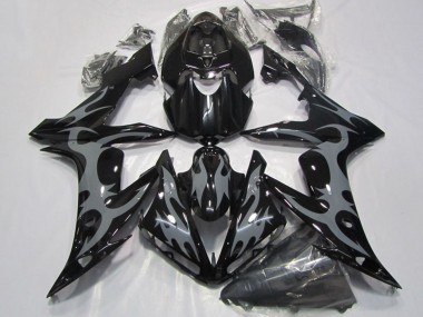 Carenados Moto Yamaha YZF R1 2004-2006 - Negro Brillante Gris Llama Baratos
