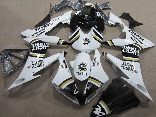 Carenados Moto Yamaha YZF R1 2004-2006 - Blanco Negro Lucky Strike Baratos