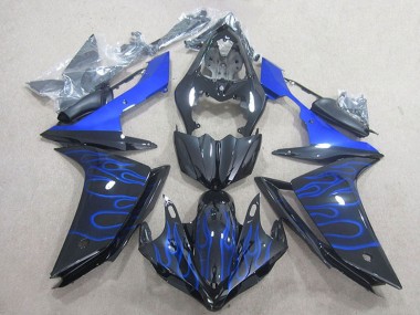 Carenado Moto Yamaha YZF R1 2007-2008 - Negro Brillante Azul Llama Baratos