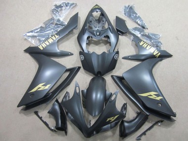 Carenados Moto Yamaha YZF R1 2007-2008 - Negro Mate Oro Calcomanía Baratos