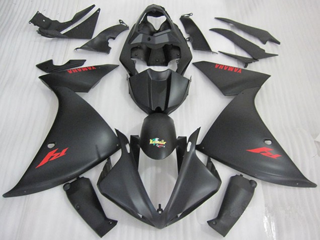 Carenados Moto Yamaha YZF R1 2009-2011 - Negro Mate Rojo Calcomanía Baratos