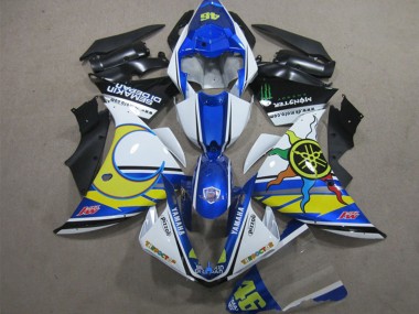 Carenados Moto Yamaha YZF R1 2012-2014 - Blanco Azul Amarillo Negro Pizzoli Semakin Didepan Monstruo Baratos