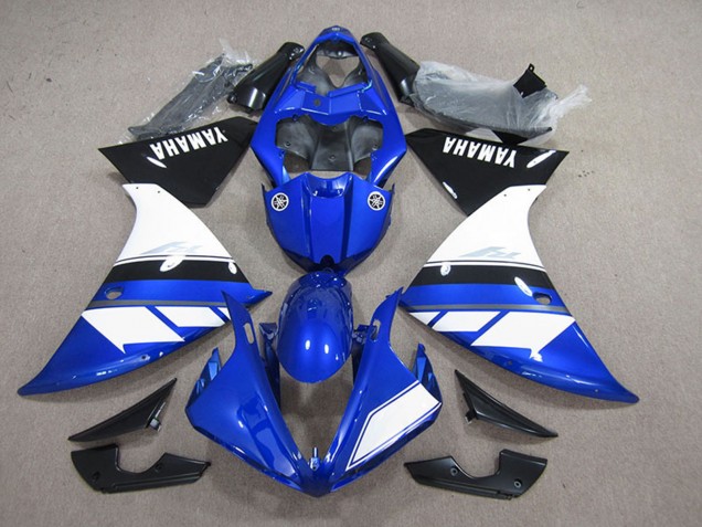 Carenado Moto Yamaha YZF R1 2012-2014 - Azul Blanco Negro Brillante Baratos