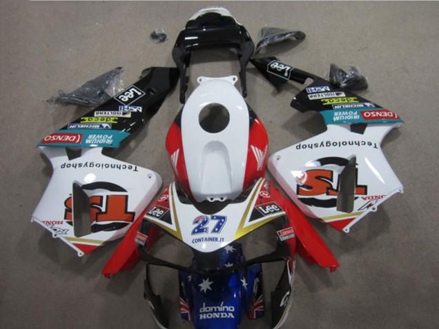 Carenados Moto Honda CBR600RR 2003-2004 - Blanco Rojo Azul Negro Brillante Denso 27 Baratos