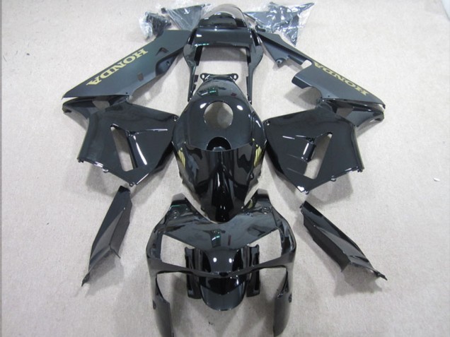 Carenados Moto Honda CBR600RR 2003-2004 - Negro Brillante Negro Mate Oro Calcomanía Baratos