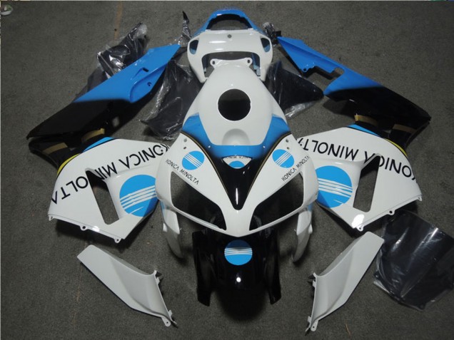 Carenado Moto Honda CBR600RR 2005-2006 - Blanco Azul Negro Brillante Konica Minolta Baratos