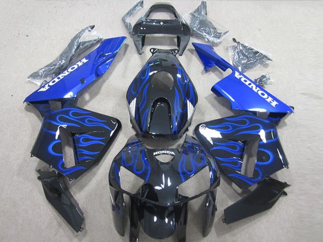 Kits Carenado Moto Honda CBR600RR 2005-2006 - Negro Brillante Azul Llama Baratos