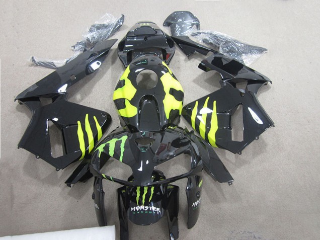 Carenados Moto Honda CBR600RR 2005-2006 - Negro Brillante Verde Monstruo Baratos