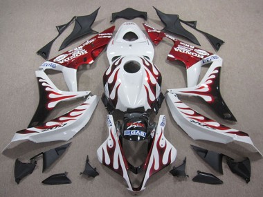 Carenados Moto Honda CBR600RR 2007-2008 - Blanco Rojo Negro Brillante Llama Baratos