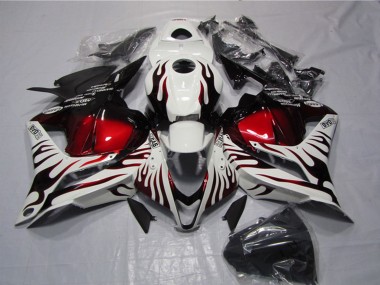 Carenados Moto Honda CBR600RR 2009-2012 - Blanco Rojo Negro Brillante Llama Baratos