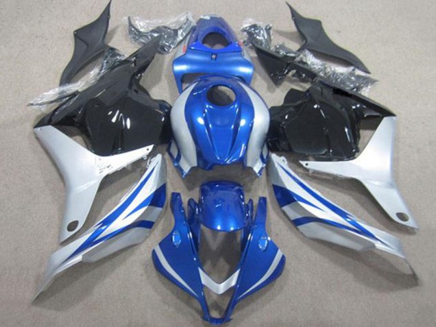 Carenados Moto Honda CBR600RR 2009-2012 - Plata Azul Negro Brillante Raya Baratos
