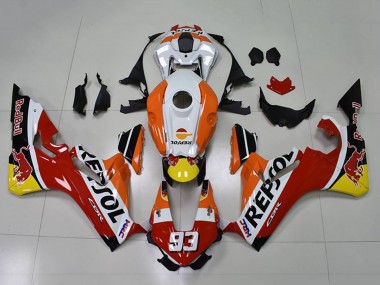 Carenados Moto Honda CBR1000RR 2017-2023 - Naranja Blanco Rojo Negro Brillante Repsol Rojo Bull 93 Baratos