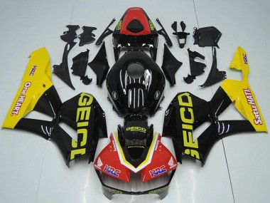 Carenados Moto Honda CBR1000RR 2012-2016 - Rojo Amarillo Negro Brillante HRC One Heart GEICO Baratos