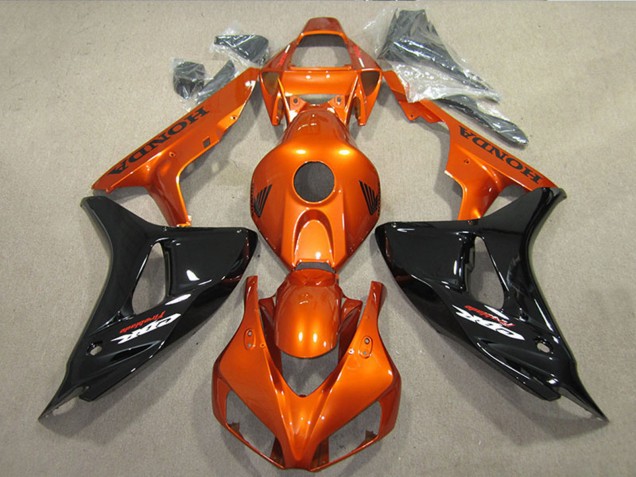 Carenados Moto Honda CBR1000RR 2006-2007 - Naranja Negro Brillante Baratos