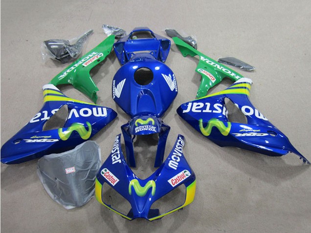 Carenados Moto Honda CBR1000RR 2006-2007 - Azul Verde Amarillo MoviStar Castrol Baratos
