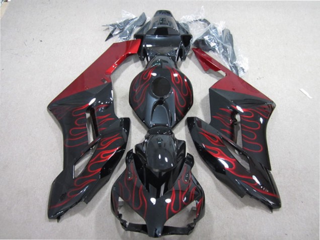 Carenado Moto Honda CBR1000RR 2004-2005 - Negro Brillante Rojo Llama Baratos