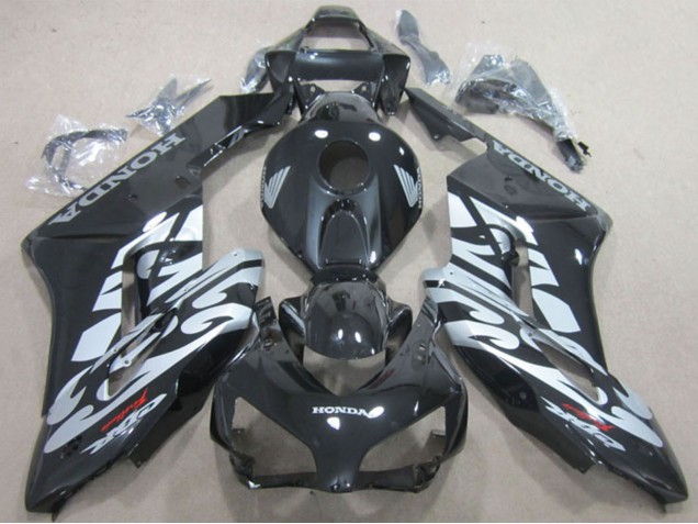 Carenados Moto Honda CBR1000RR 2004-2005 - Negro Brillante Plata Baratos