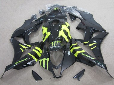 Carenados Moto Honda CBR1000RR 2004-2005 - Negro Brillante Amarillo Monstruo Baratos