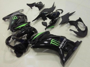 Carenados Moto Kawasaki ZX250R 2008-2012 - Negro Brillante Verde Monstruo Energy Baratos