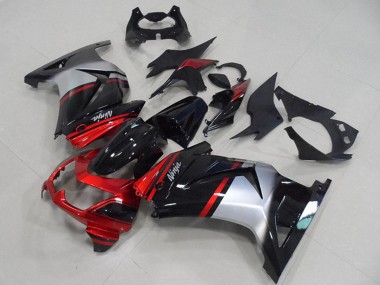 Carenados Moto Kawasaki ZX250R 2008-2012 - Rojo Plata Negro Brillante Baratos