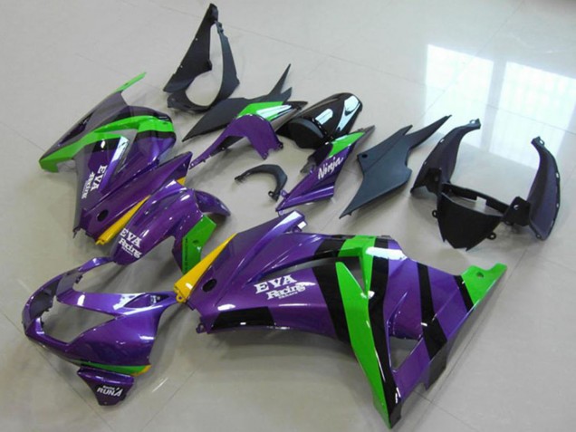 Carenados Moto Kawasaki ZX250R 2008-2012 - Púrpura Verde Amarillo Negro EVA Racing Baratos