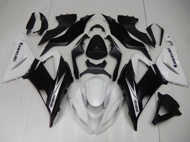 Kits Carenados Moto Kawasaki ZX6R 2013-2018 - Blanco Negro Mate Baratos