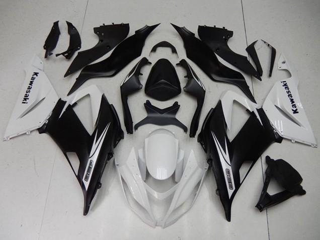 Kits Carenados Moto Kawasaki ZX6R 2013-2018 - Blanco Negro Mate Baratos