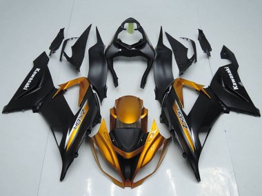 Carenados Moto Kawasaki ZX6R 2013-2018 - Negro Mate Naranja Baratos