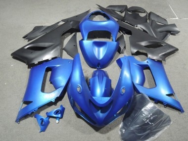 Kits Carenado Moto Kawasaki ZX6R 2005-2006 - Azul Negro Mate Baratos