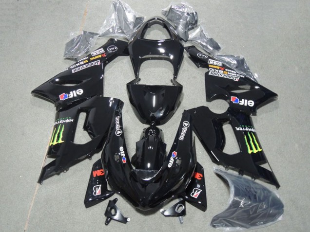 Carenados Moto Kawasaki ZX6R 2005-2006 - Negro Brillante Verde Monstruo Baratos