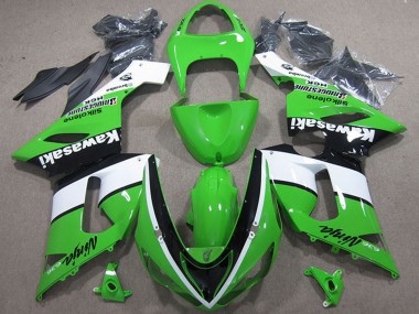 Carenados Moto Kawasaki ZX6R 2005-2006 - Verde Blanco Negro Baratos