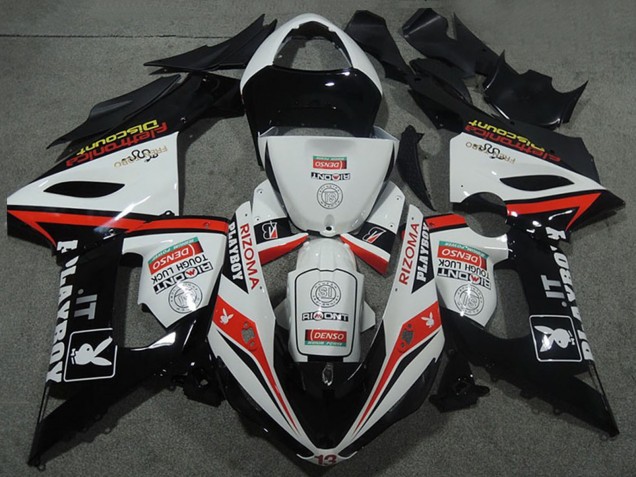 Carenados Moto Kawasaki ZX6R 2005-2006 - Blanco Negro Rojo Rizoma Playboy Baratos