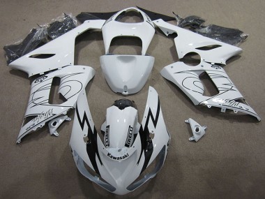 Kits Carenado Moto Kawasaki ZX6R 2005-2006 - Blanco Negro Baratos
